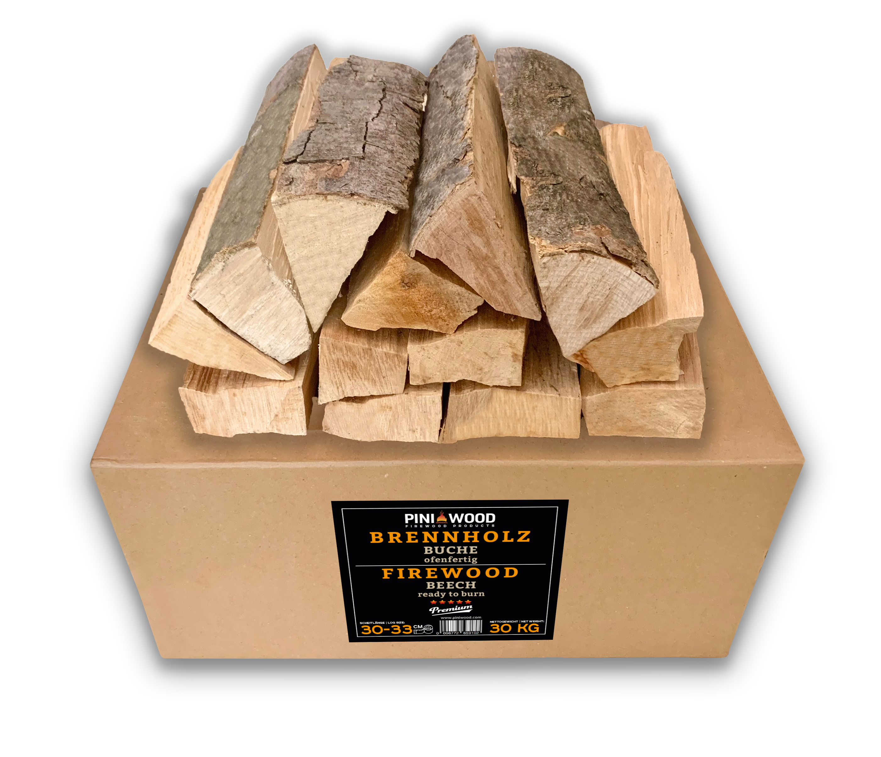 30 Kg Brennholz Buche 30-33 cm ofenfertig für Kamin Grill Feuerschale Ofen