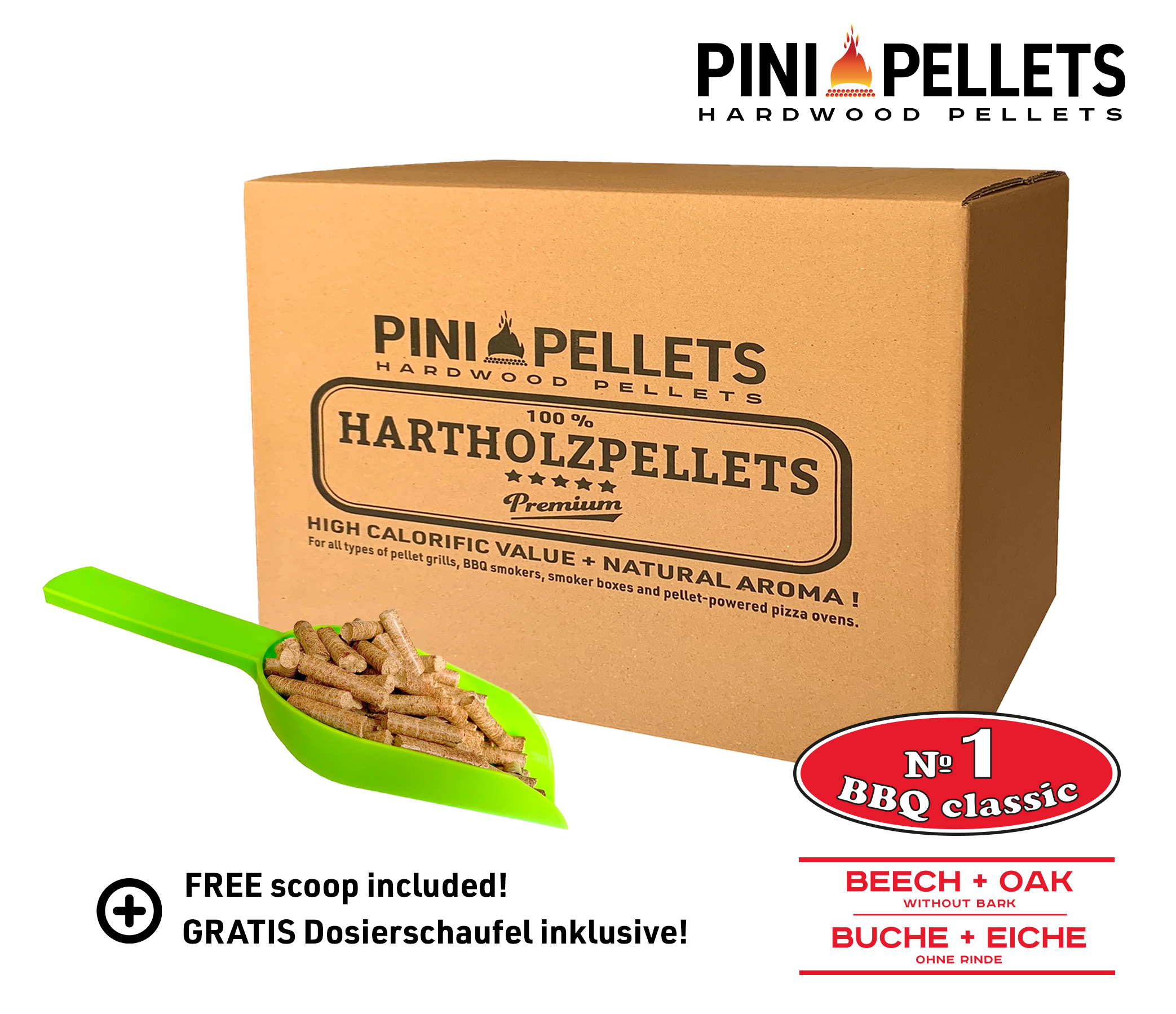 №1 Hartholz Pellets BBQ Klassik 15 Kg Grillpellets zum Grillen Räuchern Smoken 